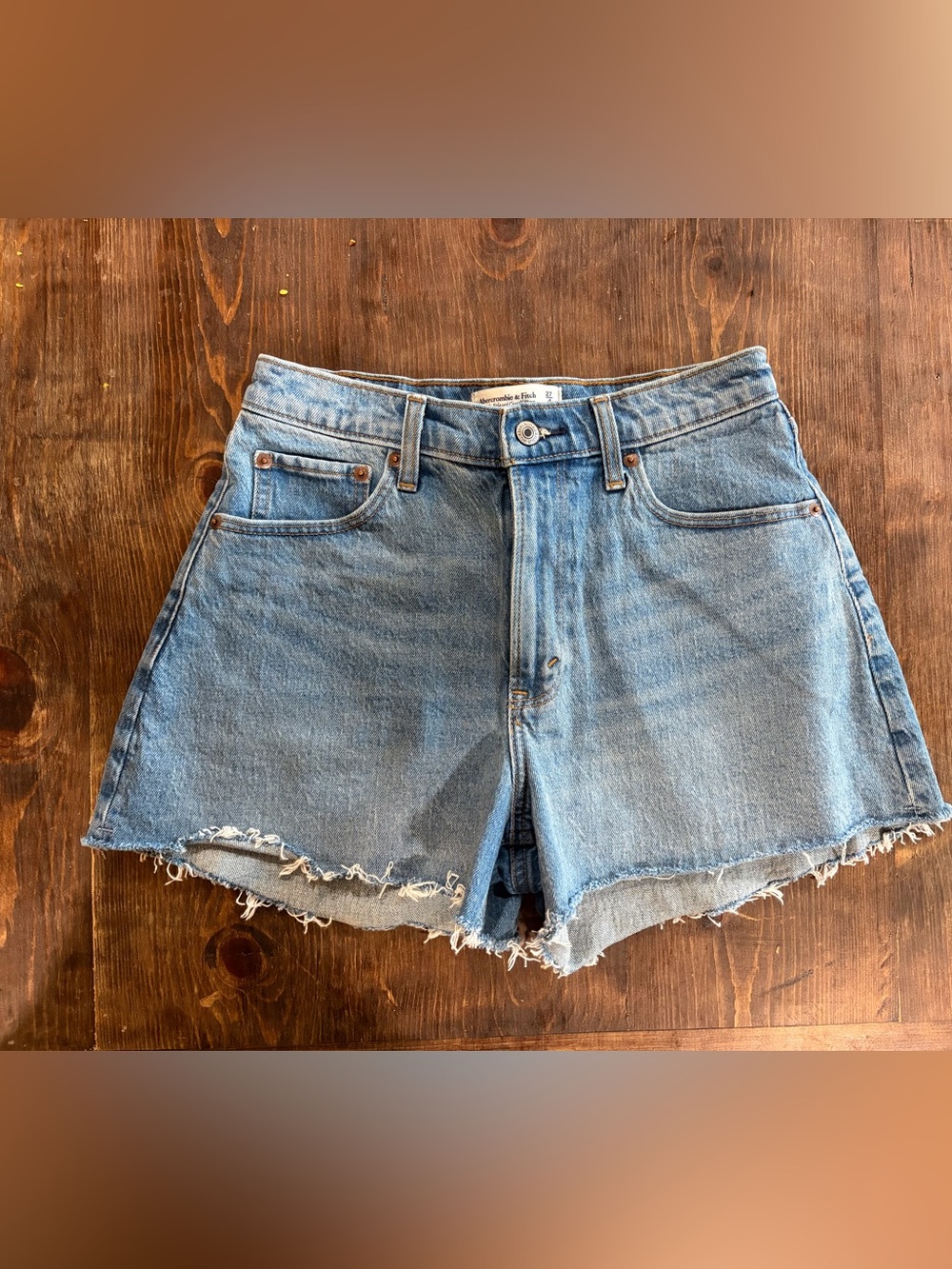 Abercrombie & Fitch Light Wash Denim Cutoff Shorts